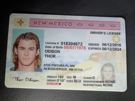 Printable New Mexico Temporary Id Template